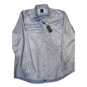 NEW SERICA ELITE men's trim dress shirt in blue